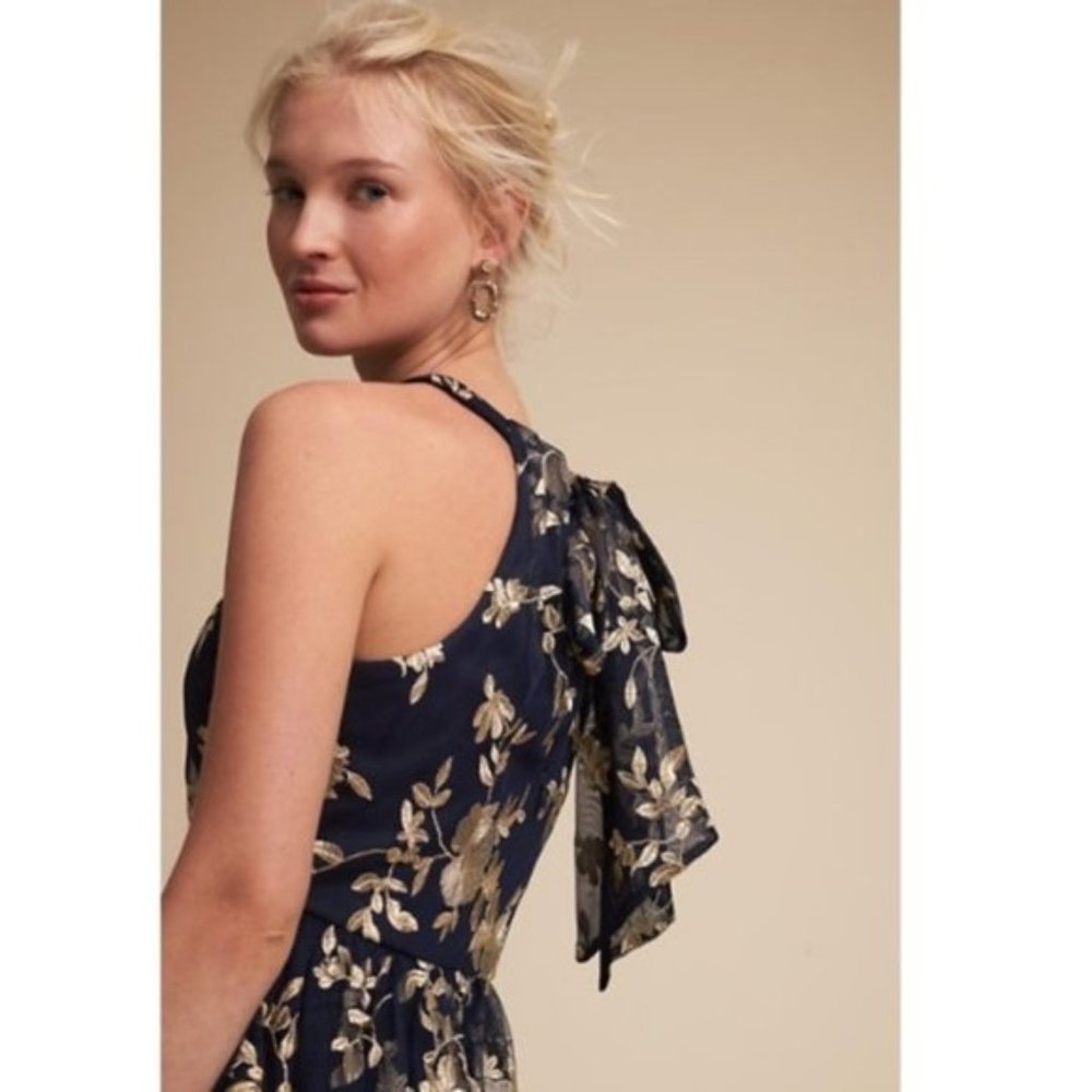 BHLDN tulle embroidered Antonia Dress navy blue - Picture 3 of 8